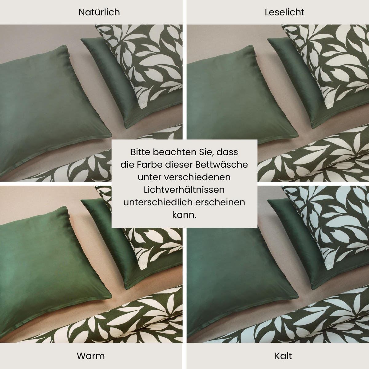 BETTWÄSCHESET Leaf - Feinbiber - 2-teilig - 135 x 200 cm - Grün - Grün, Textil (135/200cm) - SCHIESSER