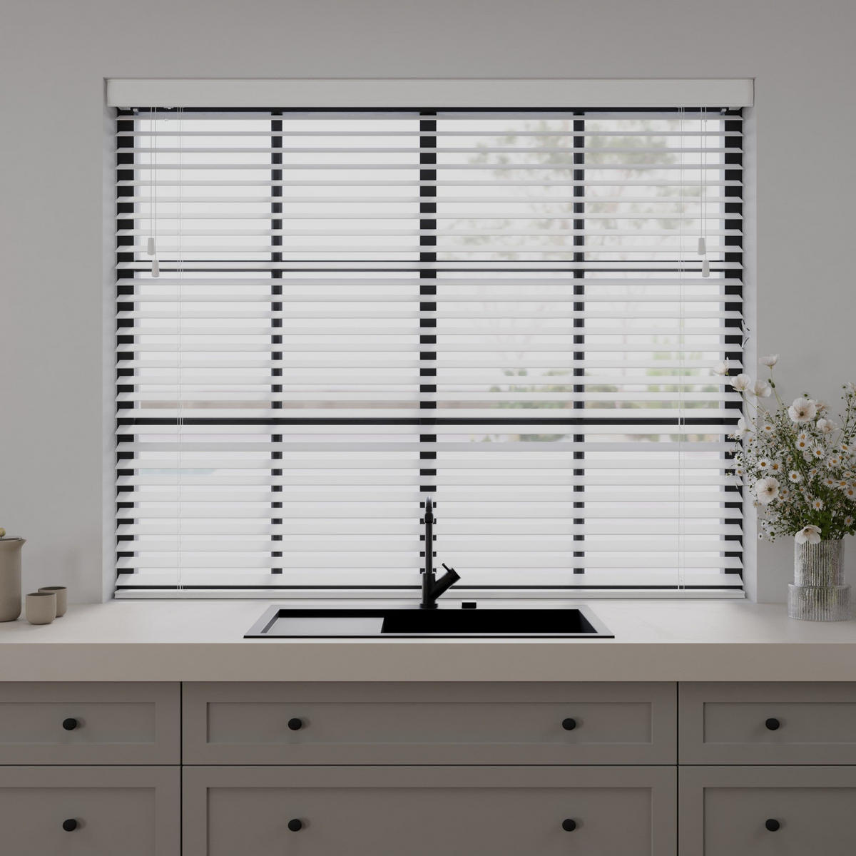 HOLZJALOUSIEN Cocoon Weiß - Weiß, Holz (140/130cm) - Cocoon Home Concepts