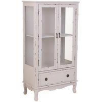 VITRINE mit 1 Schublade und 2 Türen 80x42x148 cm Weiß - Weiß, Holz (80/148/42cm) - Wanderlust