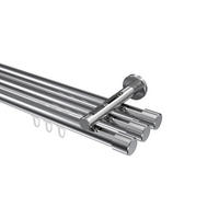 INNENLAUF-GARDINENSTANGEN-SET Siteno Santo 400 cm (geteilt in 2 x 200 cm), 3-läufig, 20 mm Ø Chrom - Chromfarben, Metall (400cm) - INTERDECO