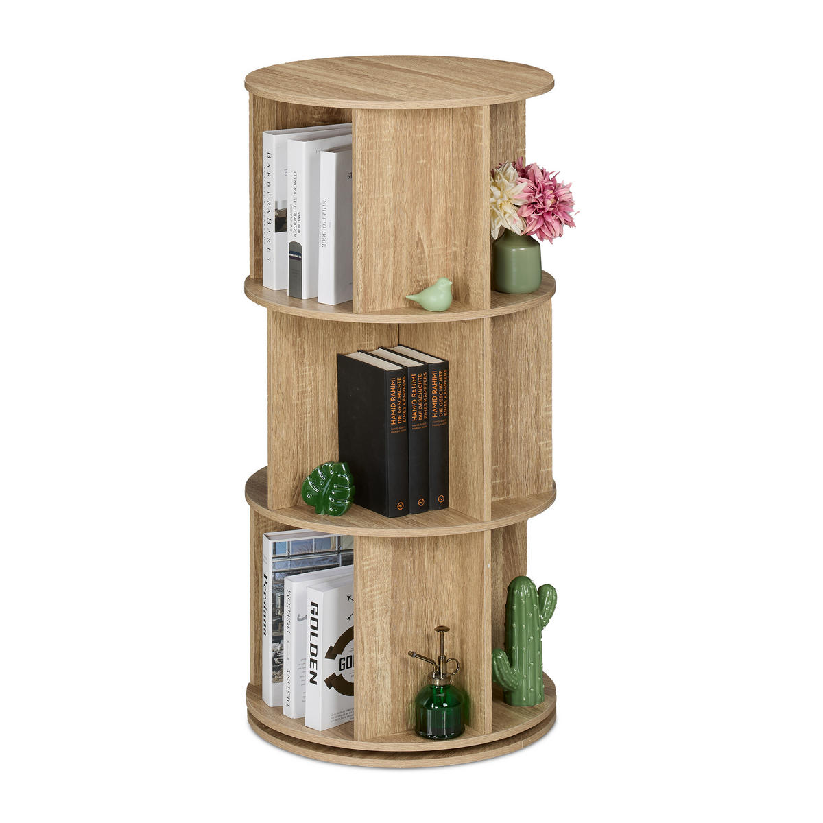 BÜCHERREGAL - Hellbraun, Holzwerkstoff/Metall (50/104/50cm) - Relaxdays