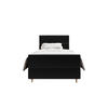 BOXBETT FLO PLUS 90x200 Itaka 15, mit Matratze H3 und Topper, Schwarz - Schwarz, Holz/Textil (90/200cm) - Bedante