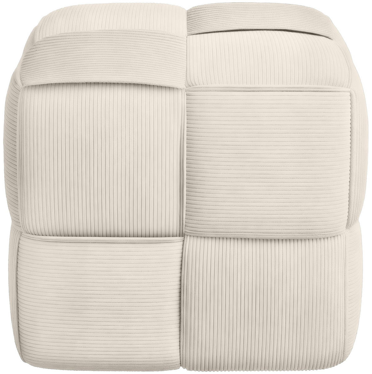 SITZHOCKER Giros Cord Creme Hocker Schlafzimmer - Creme, Textil (40/40/40cm) - DELUKE