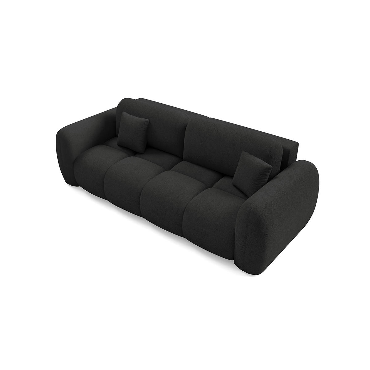 SOFA Livio 3 Sitzplätze Schwarz - Schwarz, Holz (270/95/121cm) - Petits-meubles