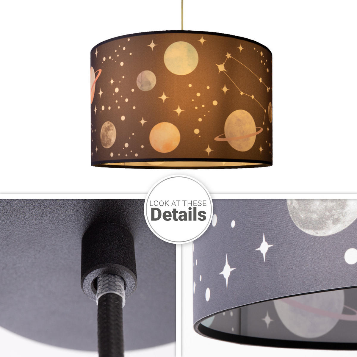 PENDELLEUCHTE Hugo Pd1 Cos 347 - Schwarz, Metall (45.5/45.5/27cm) - Paco Home