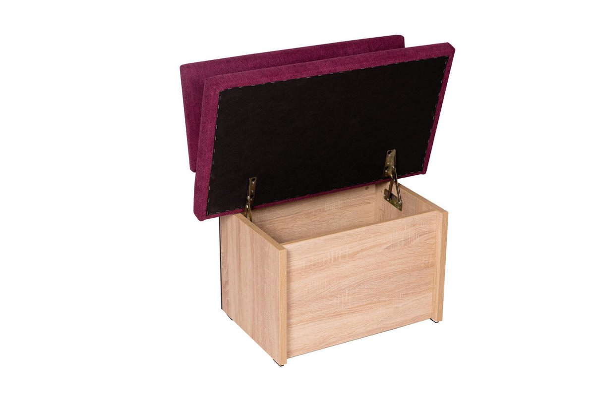 SITZBANK Das Raumwunder - Eichefarben/Violett, Holzwerkstoff/Textil (48/88/85cm) - Kundler Home