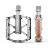 FAHRRAD Pedale 9/16 Zoll Aluminium Silber mit Reflektoren - Silberfarben, Metall (7.4/1.5/11cm)