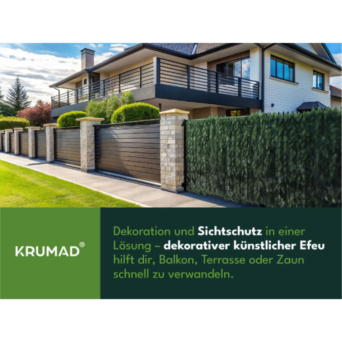 KUNSTPFLANZE Efeu 500x50cm - Grün, Kunststoff (50cm) - KRUMAD