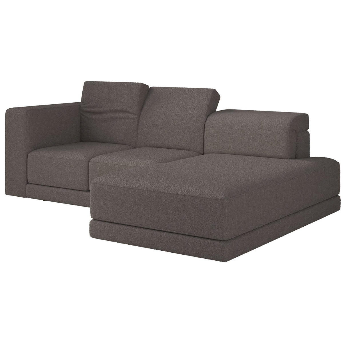 ECKSOFA Novals L-Form, 4-Sitzer, rechts 278 cm - Schwarz/Braun, Holz/Kunststoff (168/278cm) - Selsey