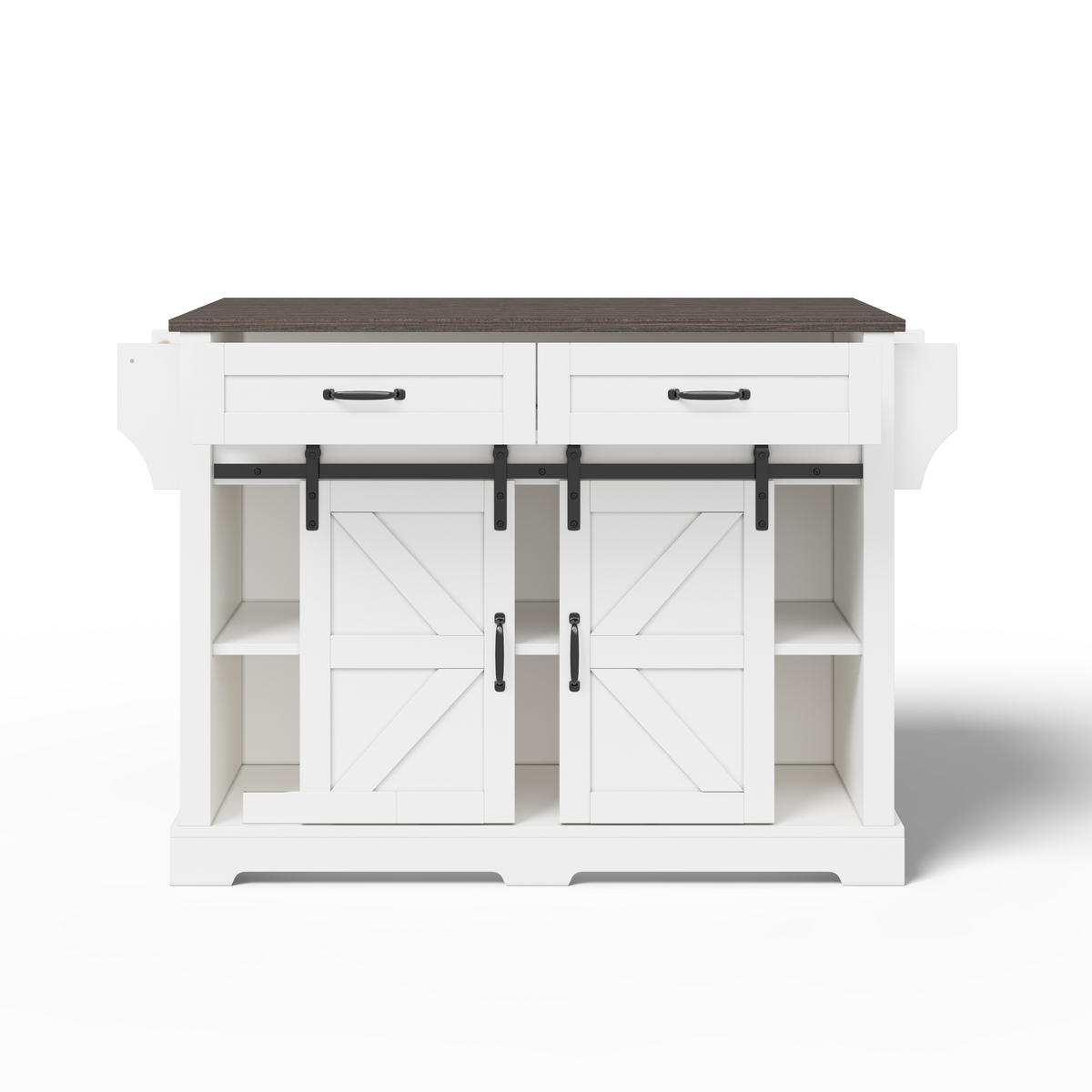 KÜCHENINSEL 120/45/91 cm braun/weiß aus MDF mit Klappplatte - Braun, Holzwerkstoff (120/91/70cm) - OKWISH