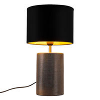 TISCHLEUCHTE LED Keramik Bronze - Bronzefarben, Textil (24/24/43cm)