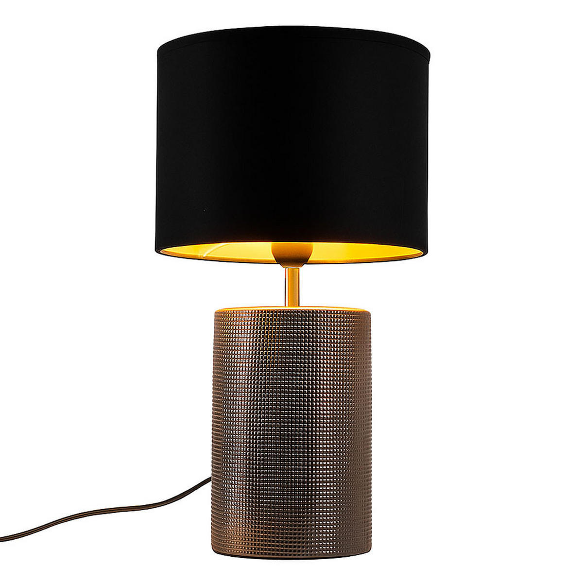 TISCHLEUCHTE LED Keramik Bronze - Bronzefarben, Textil (24/24/43cm)