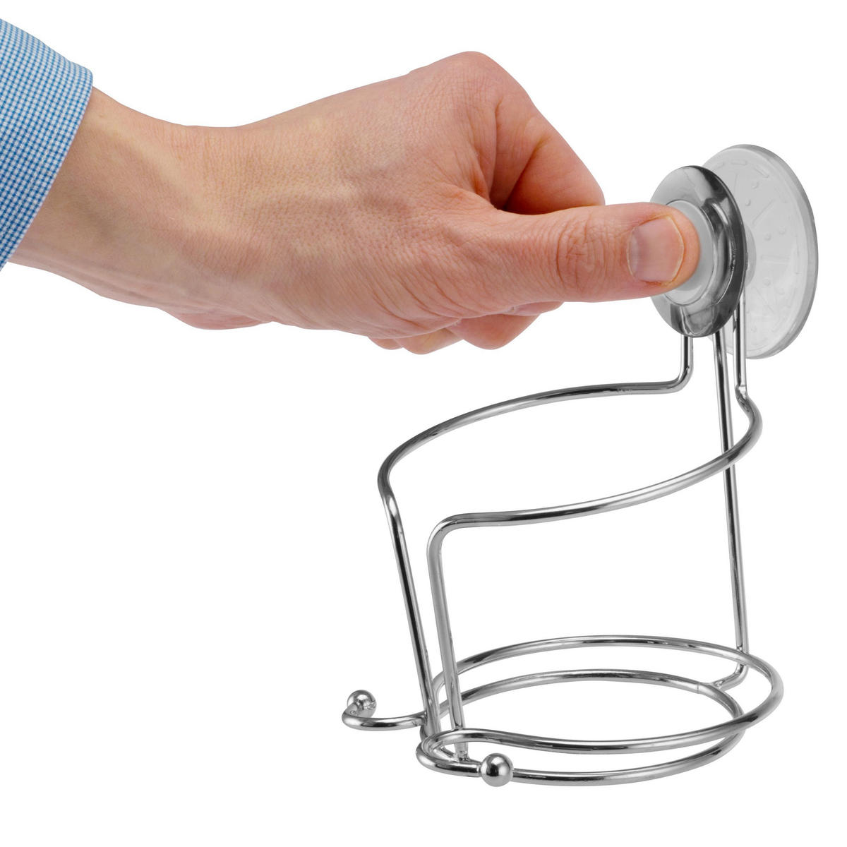 HAARTROCKNERHALTER VENTOSA, transparent, Kunststoff - Edelstahlfarben, Metall (11.5/10/14cm) - bremermann