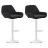 BARHOCKER 2er-Set DUBLIN Schwarz Stoff Weiß - Schwarz, Textil/Metall (51/89/52cm) - DELUKE