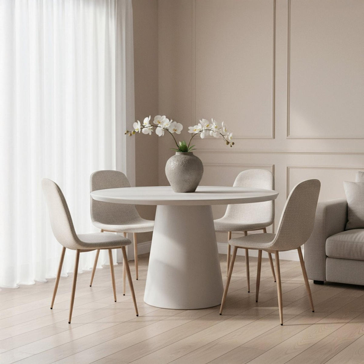 ESSZIMMERSTUHL Ellis Beige 43 cm x 87 cm - Beige, Textil (43/87/54cm) - Klast Home