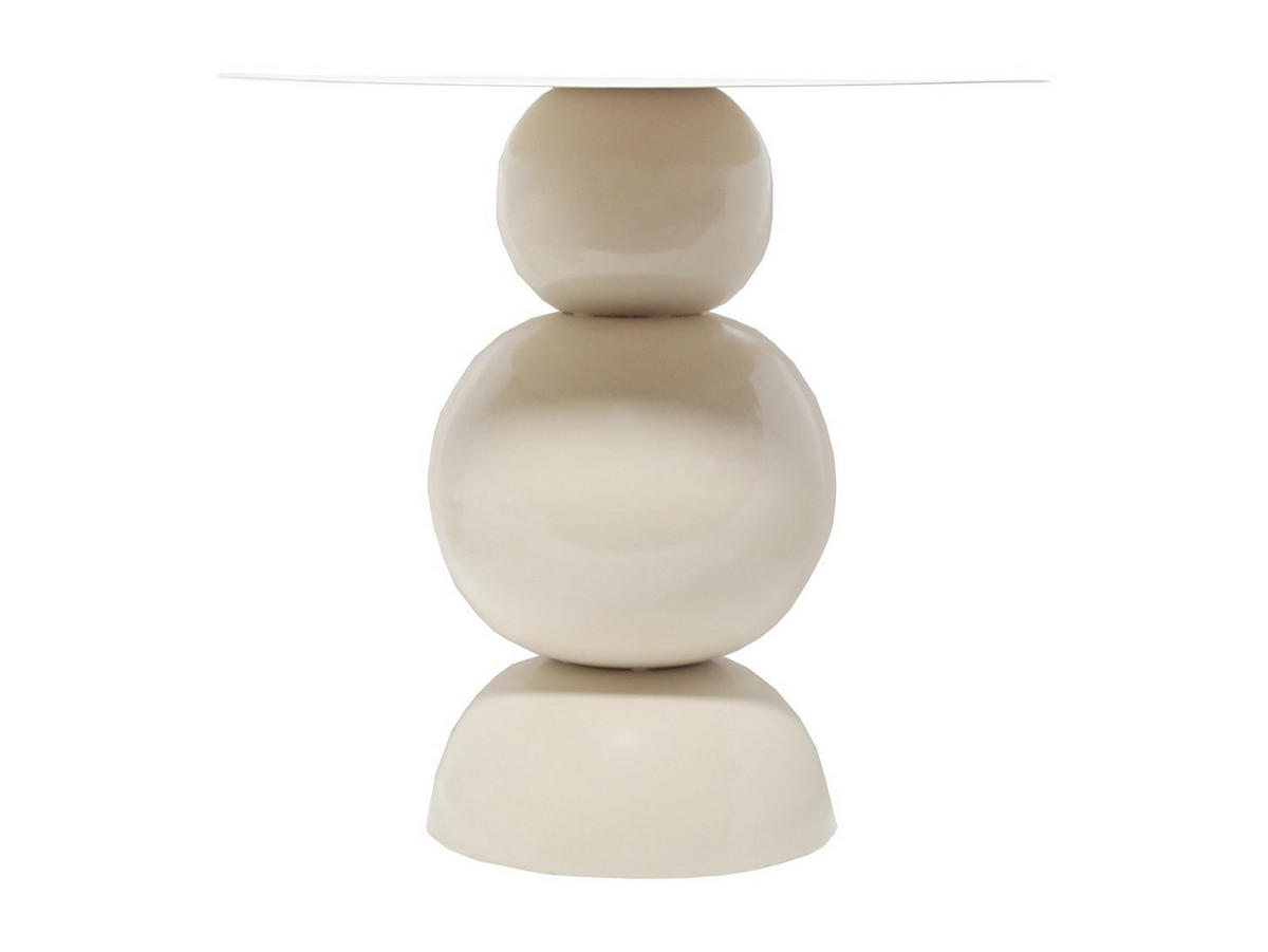 BEISTELLTISCH aus Metall - Cremefarben - JESINA - Creme, Metall (60/60/55cm) - Vente-Unique