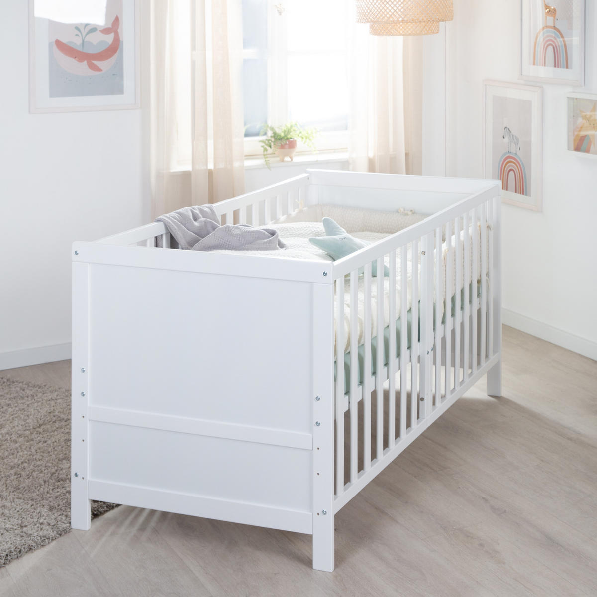 BABYBETT Easy Sleep 70 x 140 cm - Weiß, Holzwerkstoff (70/140cm) - Roba