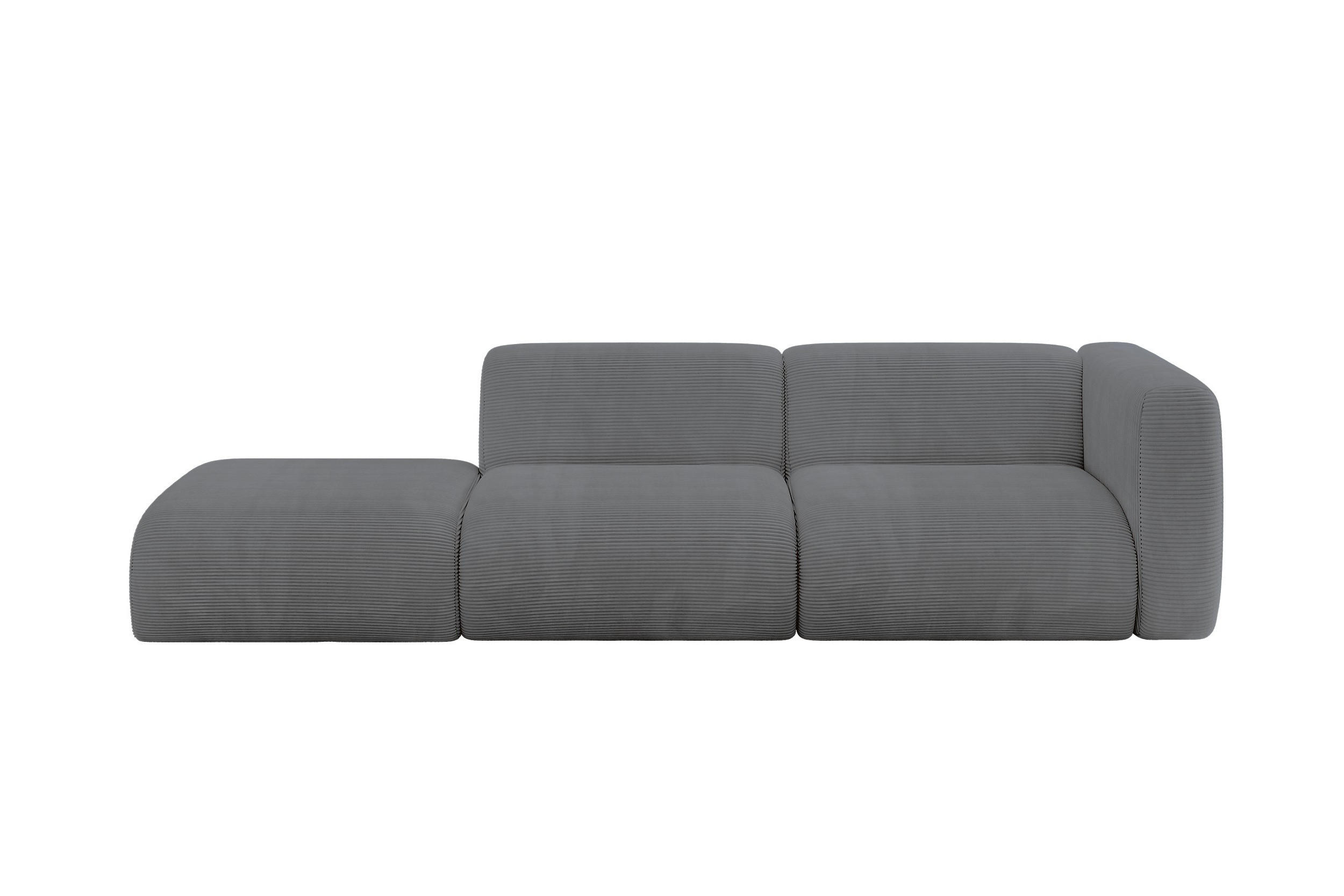 ALTDECOR POHOVKA S PRAVOU OTOMANOU MIRA-S3 296x89x70 Tmavě šedá Manšestr