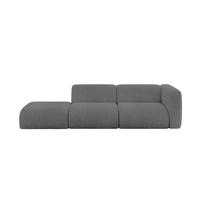 SOFA Ottomane Rechts MIRA-S3 296x89x70 Dunkelgrau Cord - Dunkelgrau/Schwarz, Holzwerkstoff/Kunststoff (296/70/89cm) - ALTDECOR