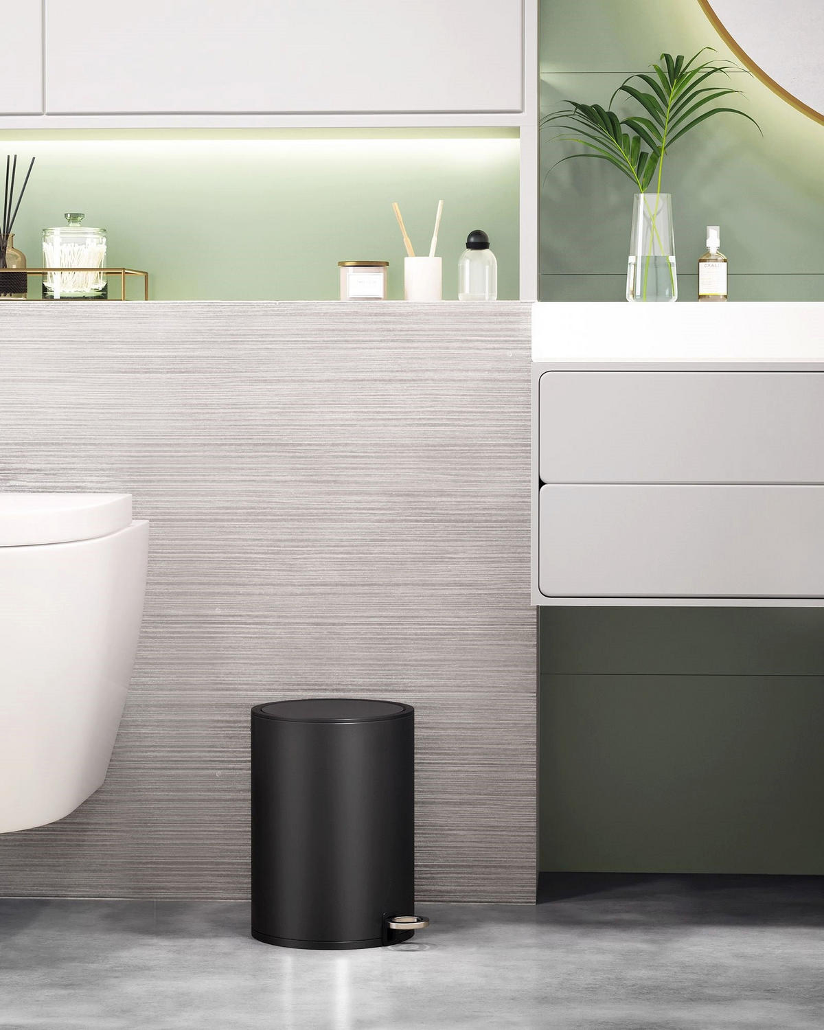 KOSMETIKEIMER Bangui - Schwarz, Kunststoff (18.8/25.7/23.8cm) - Hansiro