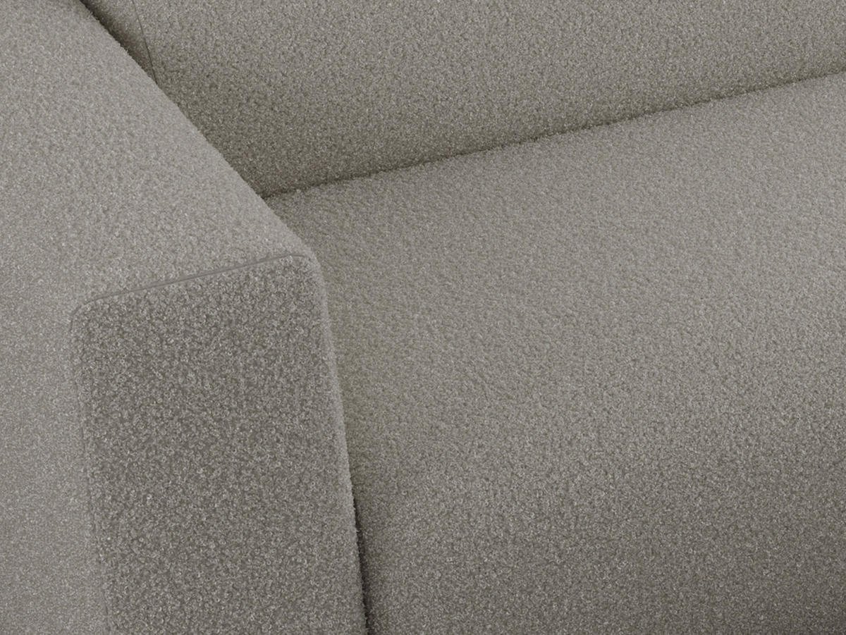 ECKSOFA PASADENA Grau Bouclé - Rechts Seite - Schwarz/Grau, Kunststoff/Textil (180/288cm) - MKS