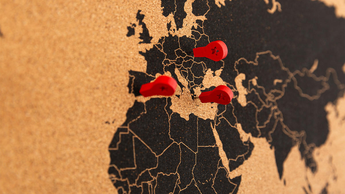 KORKTAFEL WELTKARTE, rahmenlos, 60x40 cm - Braun, Holz (60/40/2cm) - ALLboards