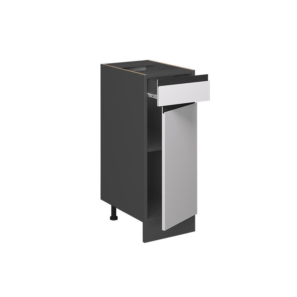 KÜCHENUNTERSCHRANK R-Line Weiß 30 cm J-Shape, ohne AP - Anthrazit/Weiß, Holzwerkstoff (30/81.6/46cm) - Vicco