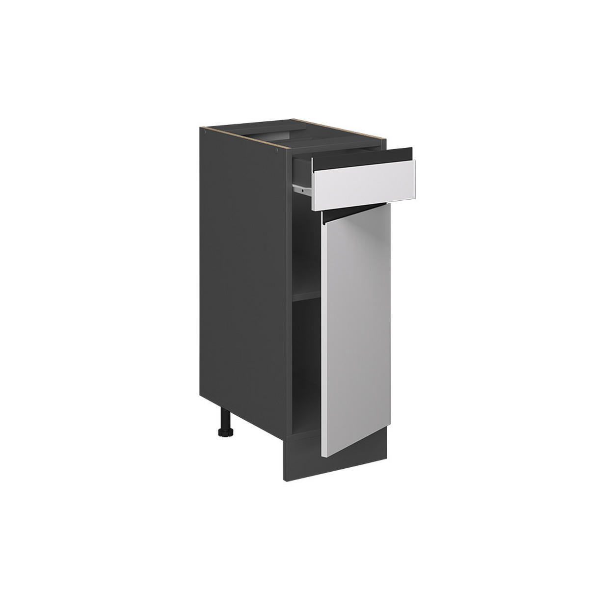 KÜCHENUNTERSCHRANK R-Line Weiß 30 cm, AP Anthrazit - Anthrazit/Weiß, Holzwerkstoff (30/81.6/60cm) - Vicco