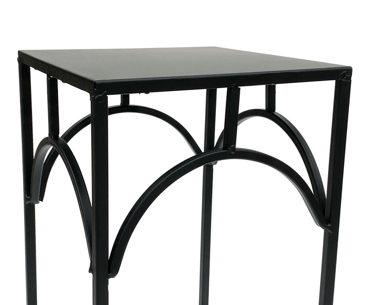 BLUMENHOCKER Eckig Metall Schwarz 60 cm 96132 M - Schwarz, Metall (23/60/23cm) - DanDiBo