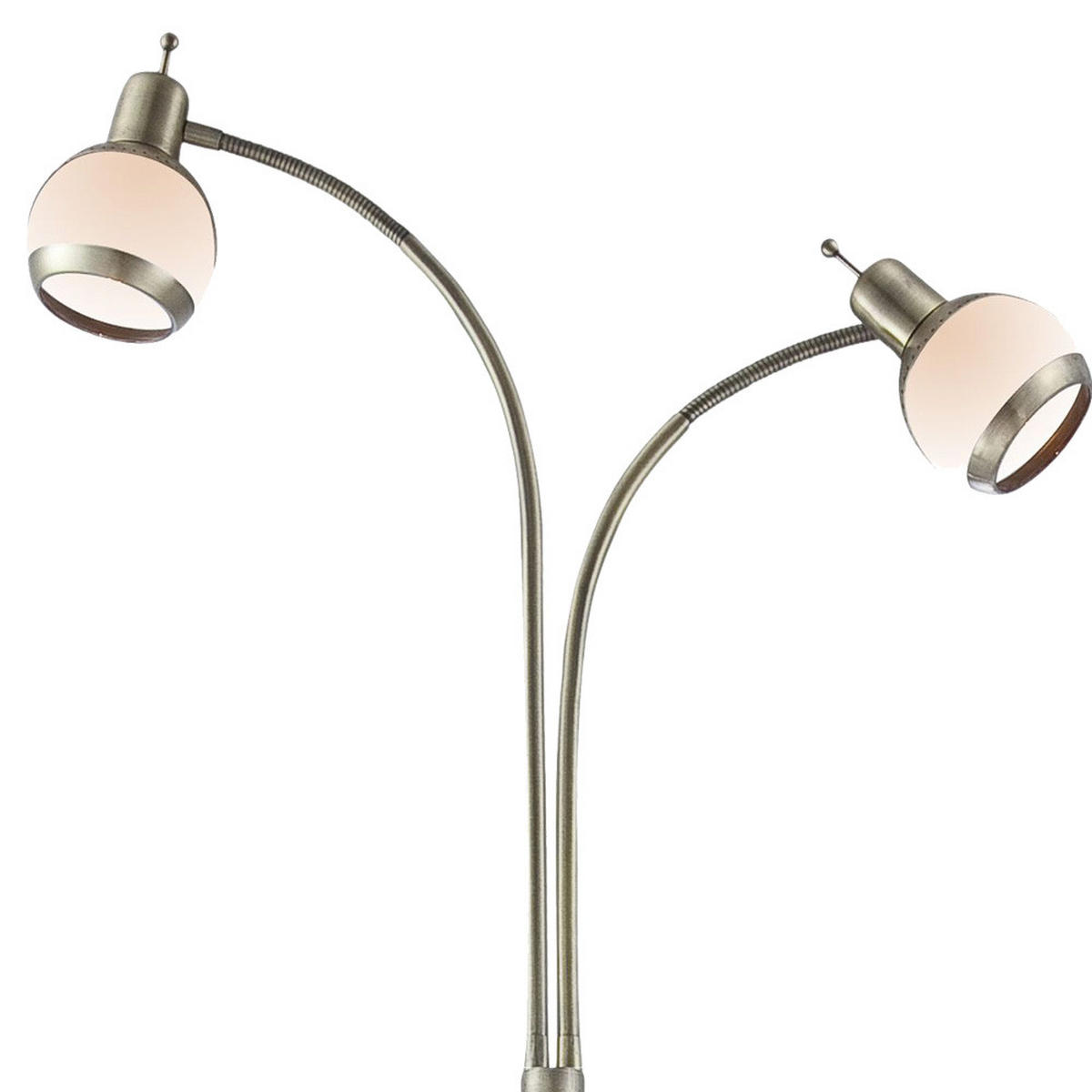 LED STEHLEUCHTE Metall Messing Opal - Messingfarben, Glas/Metall (44/23/155cm)