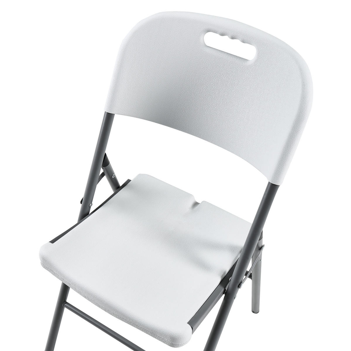 GARTENSTUHL 2er-Set Weiß Cugnoli - Silberfarben/Weiß, Kunststoff (44/90/51cm) - Beliani