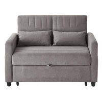 SCHLAFSOFA Baumwoll-Leinen mit Ausziehfunktion und verstellbarer Rückenlehne Grau 114/77/82,5 cm - Grau, Textil (77/82.5/114cm) - Redom