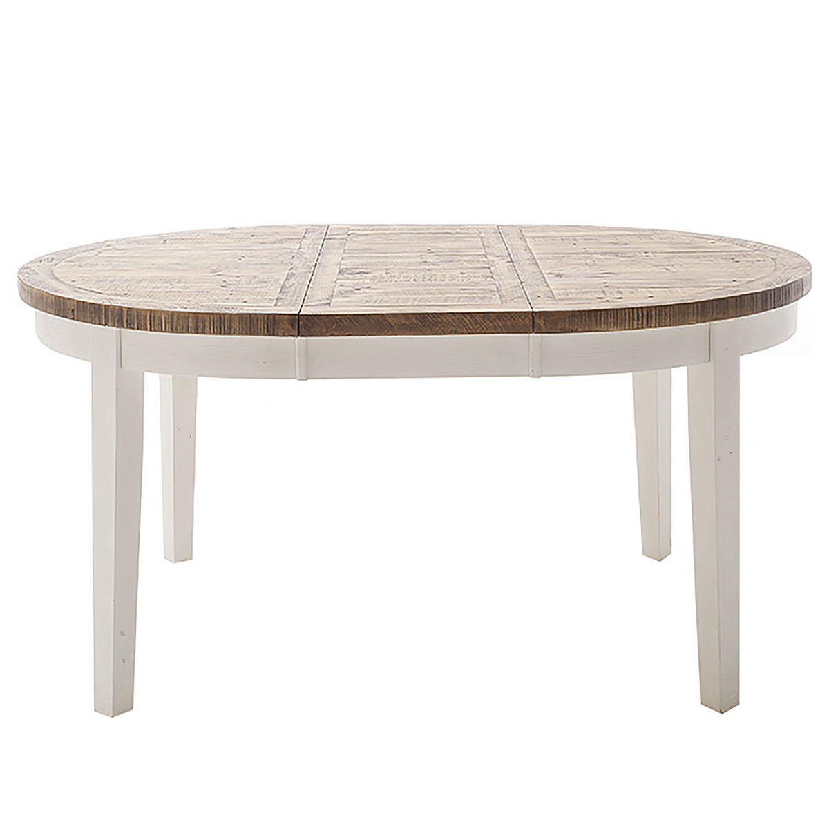 ESSTISCH mit Ausziehfunktion - recycelter Kiefer massiv - Kieferfarben, Holz (120/120/79cm) - home24