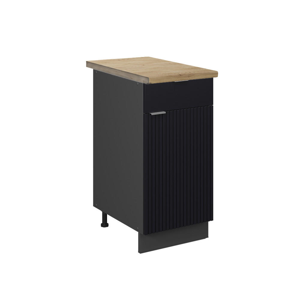 KÖKSUNDERSKÅP Fame-Line Svart randig 40 cm , AP Oak Svart, Antracit 82/40/60 cm
