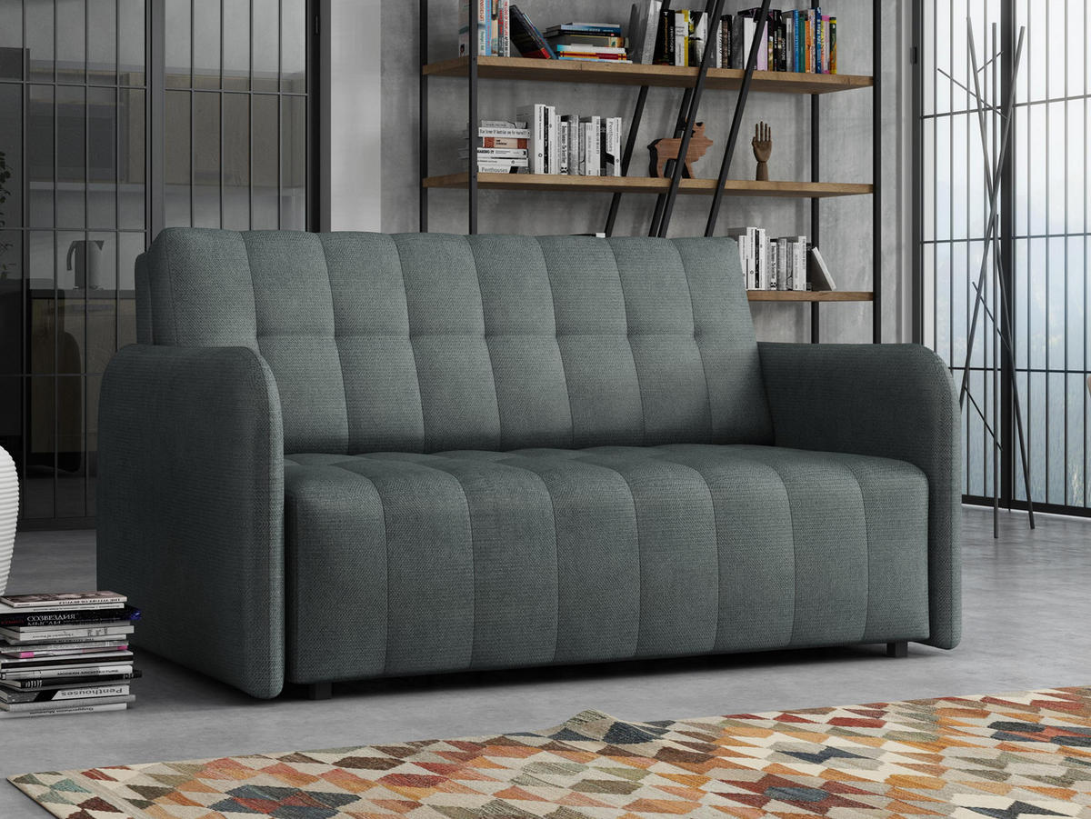 SCHLAFSOFA Viva Grand III - Blaugrau/Schwarz, Holz/Kunststoff (145/85/95cm) - MIRJAN24