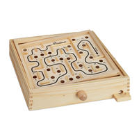 LABYRINTH Spiel - Hellbraun, Holz/Metall (27.5/24.5cm) - Relaxdays