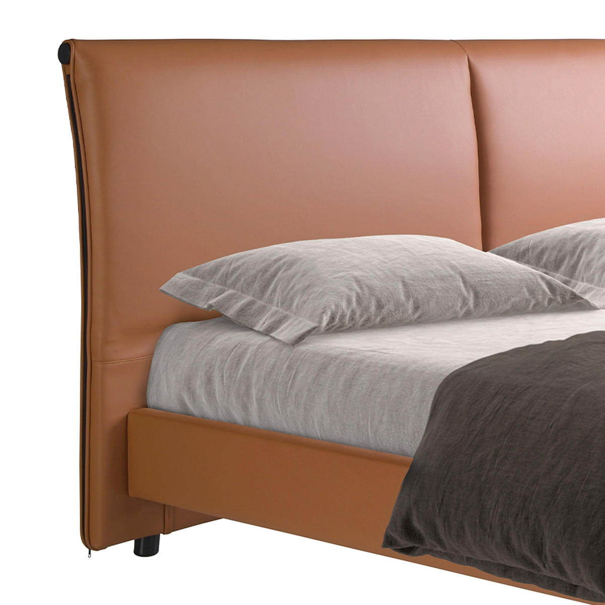 BETT Braun | Schwarz 205/212/110 cm - Schwarz/Braun, Leder (180/200cm) - ANGEL CERDA
