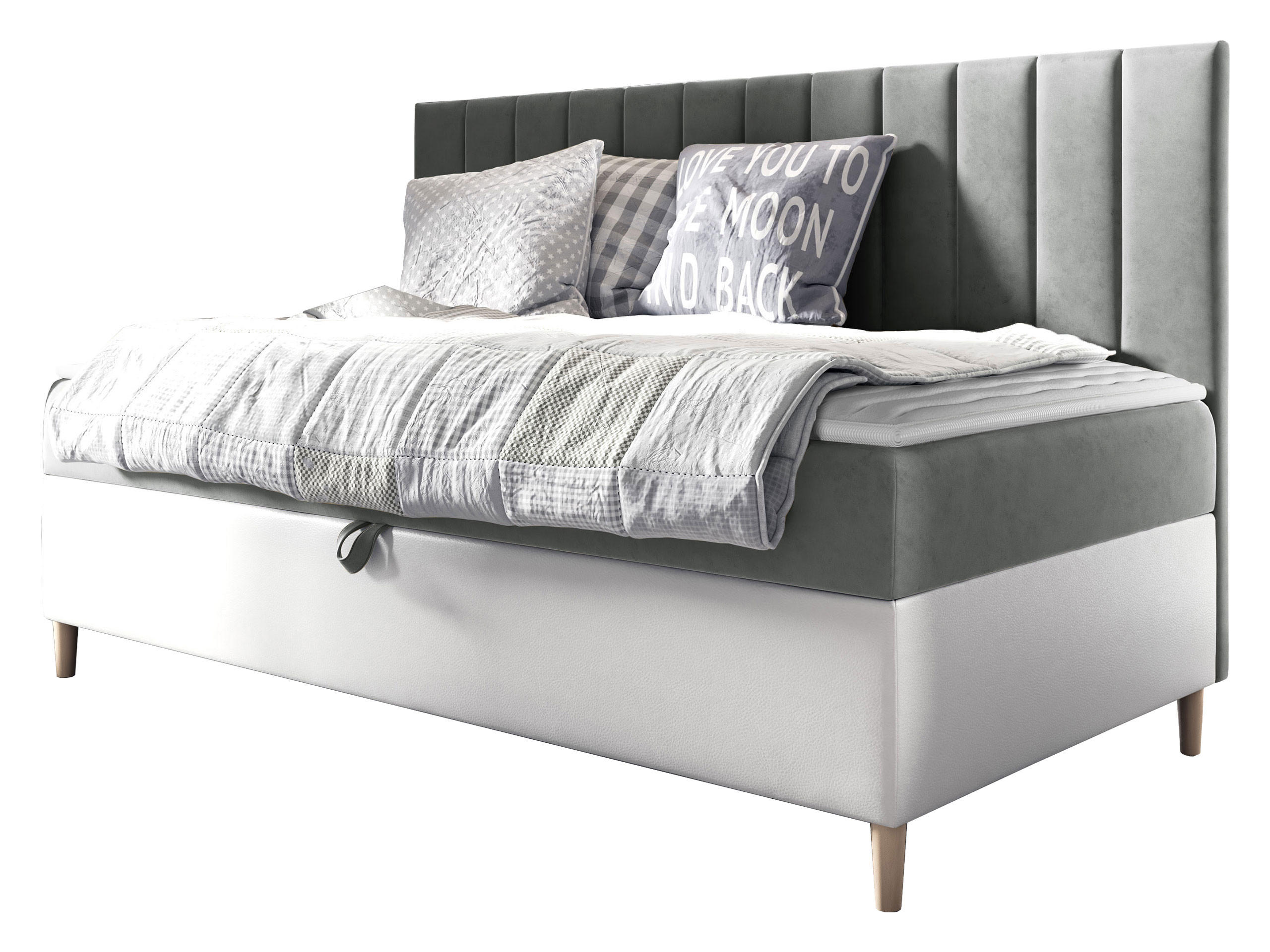 BOXBETT Maja Junior 2 - Weiß/Grau, Holz (100/200cm) - MIRJAN24