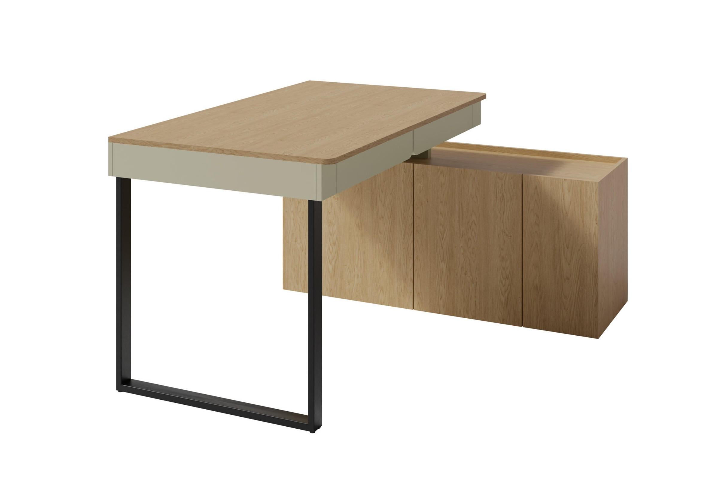 KINDERSCHREIBTISCH LIBU 10 multifunktional in Eukalyptus / Baltic Düne Eiche - Alteiche/Eukalyptusholzfarben, Holzwerkstoff (228/75/140cm) - Deine Möbel 24