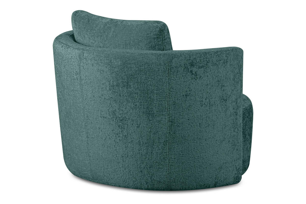 DREHSESSEL RAGGI 360° Drehfunktion mit inklusive dekorativem Kissen, Marineblau - Blau/Grün, Textil (92/75/94cm) - KONSIMO®