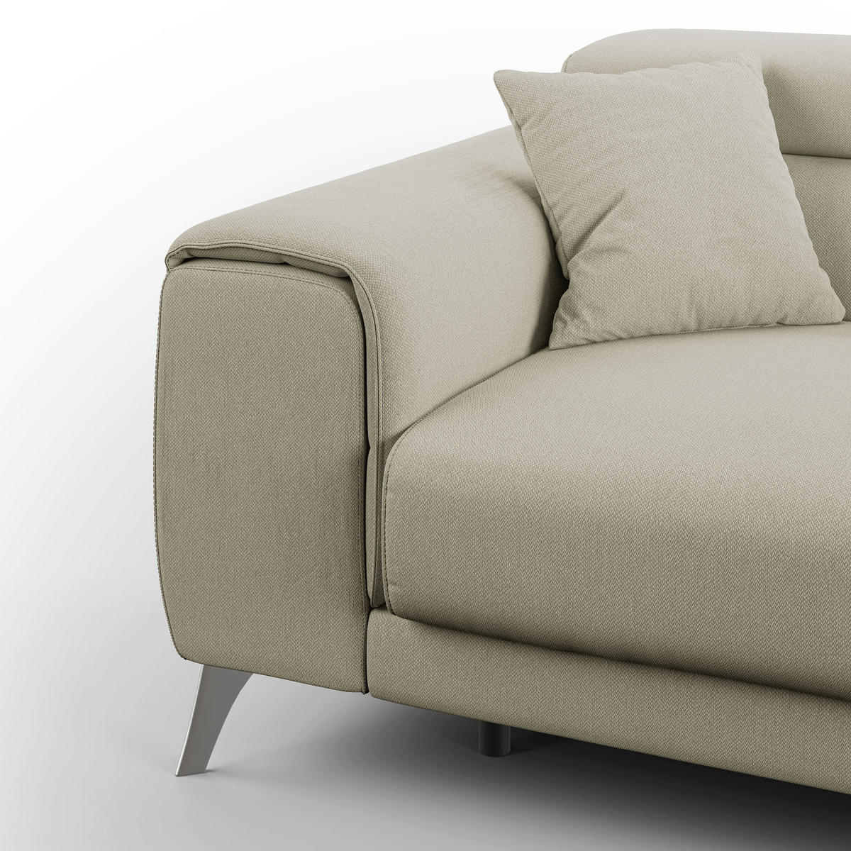 LINEARSOFA Fusion - Creme, Textil (185/73/102cm) - Divani.store