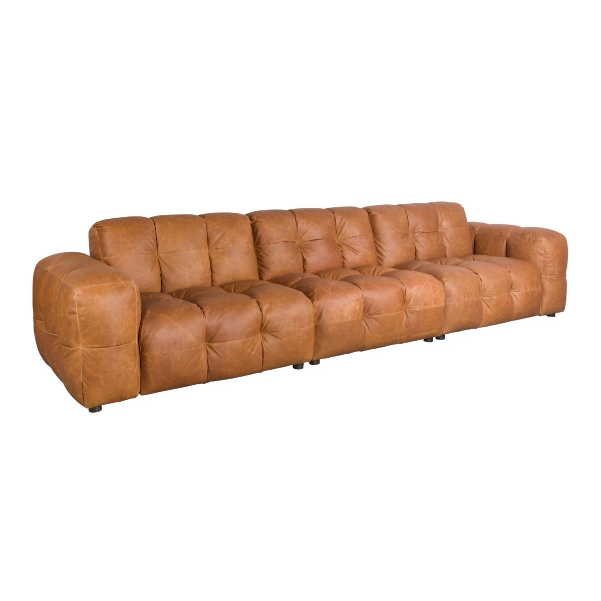 SOFA 4,5-SITZER Hackman Leder Cognac/ Braun - Cognac/Braun, Leder (364/84/102cm) - Dutchbone