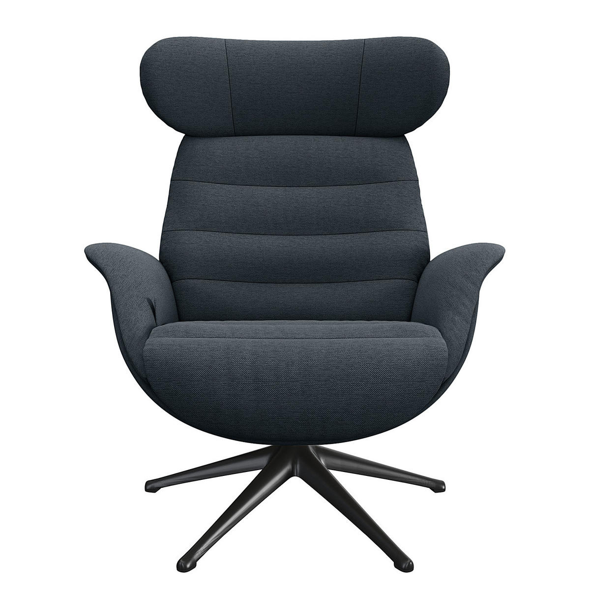 RELAXSESSEL - Schwarz/Grau, Textil/Metall (90/107/90cm) - home24