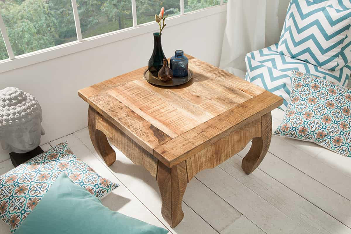 COUCHTISCH OPIUM ANTIQUE Mango rechteckig Natur 60cm - Goldfarben/Braun, Holz (60/60/41cm) - riess-ambiente