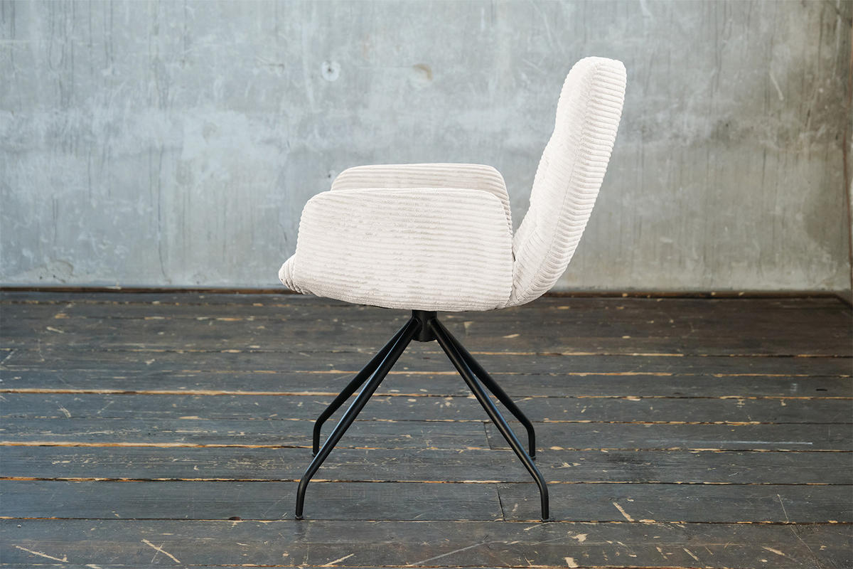 DREHSTUHL NEW CHARME Weiß Cord - Weiß, Textil (59/87/66cm) - KAWOLA