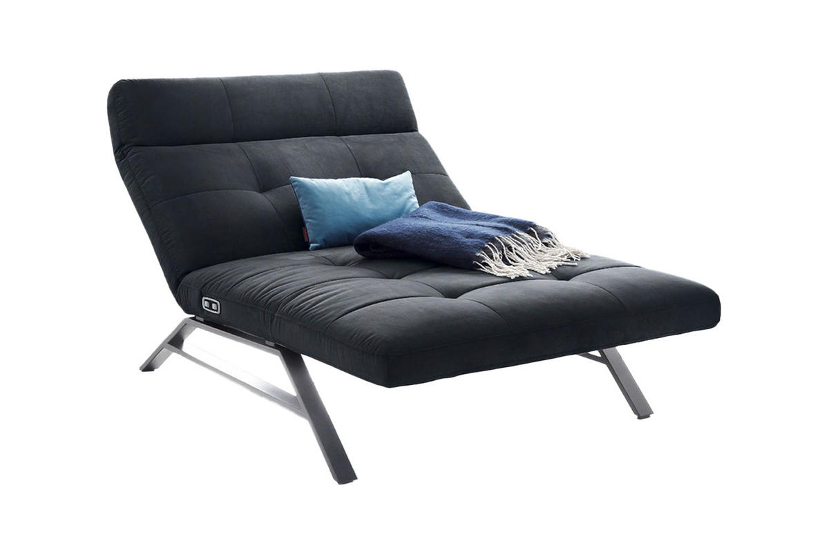 LIEGE AMERIVA Schwarz Velvet - Silberfarben/Schwarz, Textil (120/110/158cm) - KAWOLA