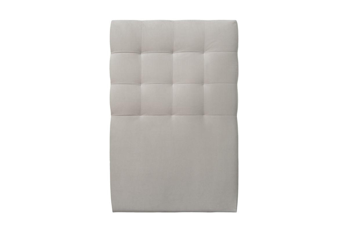 KOPFTEIL gepolstert - Gesteppt – hellgrauer Samtstoff - 90 cm - Beige/Hellgrau, Karton/Holz (90/120/10cm) - Sommeil de Plomb