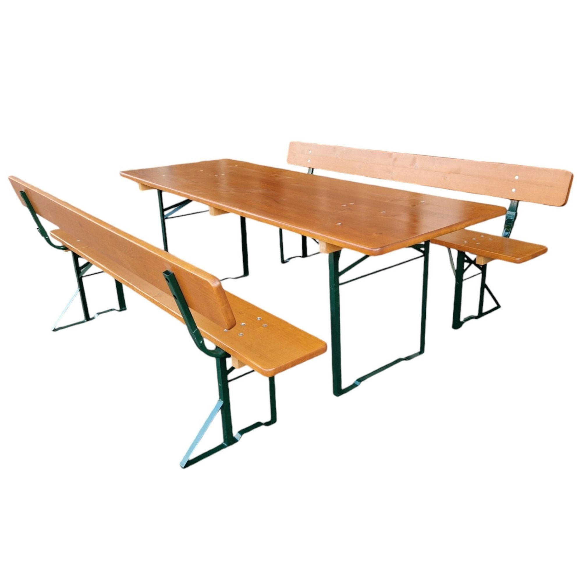 BIERZELTGARNITUR ALPENFEST PRO Premium Qualität Mit Rückenlehne 77x220x80cm Fichtenholz - Eichefarben, Holz - CHEFGASTRO