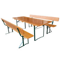 BIERZELTGARNITUR ALPENFEST PRO Premium Qualität Mit Rückenlehne 77x220x80cm Fichtenholz - Eichefarben, Holz - CHEFGASTRO
