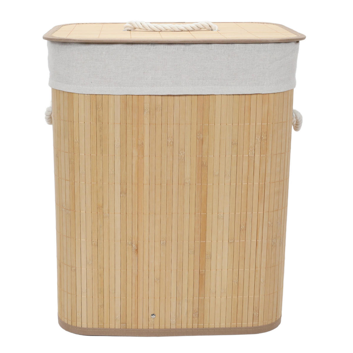 WÄSCHKORB Bambus Sana 60 l - Beige, Naturmaterialien (30/50/40cm) - NUXIO